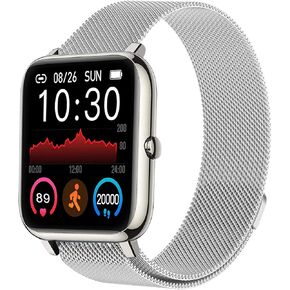 Metal Bands Compatible with P22 Hero Band III Donerton, Popglory, CanMixs, Kalinco 1.4inch, Adjustable Stainless Steel Replacement Straps Mesh Loop Wristbands for Women Men