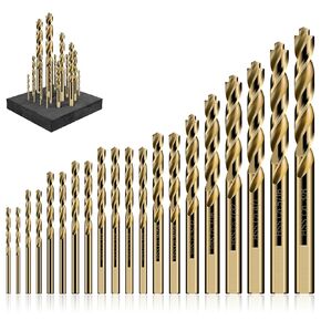 20-Piece M35 Cobalt Drill Bit Set for Metal, Stainless Steel, Hardened Steel - Step Drill Bits, Cobalt Twist Drill Bits Set for Stainless Steel,1/16"-3/8"