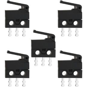 5pcs رافعة مصغرة microswitch 0.3a 6vdc 12.6 × 8.5 × 2.6 مم مفتاح SPDT لتطبيقات الجهد المنخفض للأجهزة المنزلية للسيارات الصناعية الأسود in Kuwait