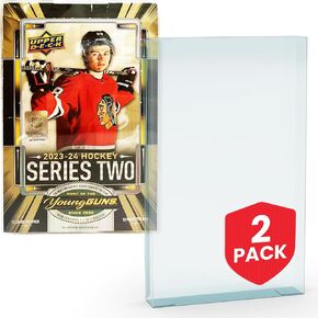 EVORETRO NHL Cards Protector for Upper Deck Series, NBA Hoops, and Panini NBA– PET Display Case for Boxed Sports Card Collectibles - 0.4 mm Thick (Pack of 2)