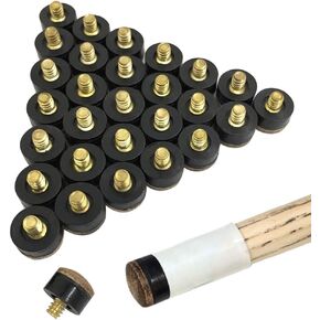 YuCool Pool Stick Tips,30 Pieces Screw-on Cue Tips Hard Leather Billiard Pool Cue Tips Replacement kit-13mm