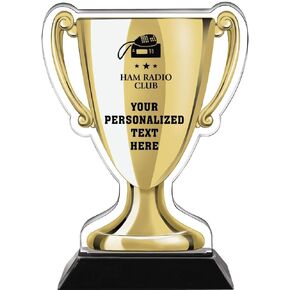 Crown Awards 7" Ham Radio Club Gold Cup Trophies, Custom Ham Radio Club Acrylic Cup Trophy Prime
