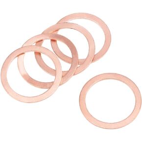 uxcell 5Pcs 30.3mm x 38mm x 1.5mm Copper Flat Washer for Screw Bolt