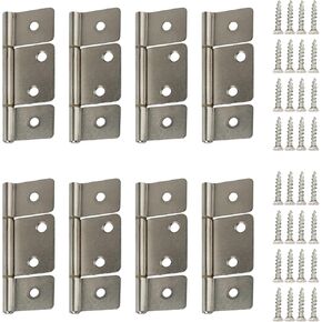 Three Leaf Non-Mortised Hinge for Mobile Home & RV Interior 8 Packa Satin Nickel Door Hinges with Screws