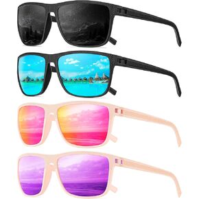 Polarized Sunglasses-Men-Women Mens Sunglasses: Classic Sun Glasses with UV Protection Driving Fishing Golf 4 Packs