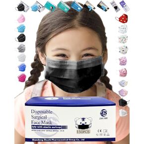 100 Pack Kids Masks Disposable Blue for Children Boys Girls Age 4-12,Low Breathe Resistance Certified Level 2,Premium 3-Layer Fabric(35% Melt-Blown & 65% Non-Woven).Elastic Ear Loops & Metal Nose Clip
