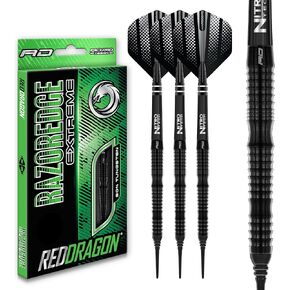 RED DRAGON Razor Edge Extreme 18 Gram Softip Professional Tungsten Darts Set with Flights and Stems
