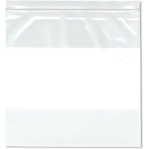 Plymor 10" x 10" (Pack of 100), 4 Mil Heavy Duty White-Block Zipper Reclosable Plastic Bags