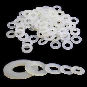 100 Pieces M8 Plastic Nylon Flat Spacer Washer (M8 (ID)16mm (OD)1.4mm (Thickness))