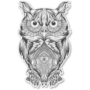 Owl Tribal Native Design Vinyl Sticker - Car Phone Helmet Bumper Sticker Decal