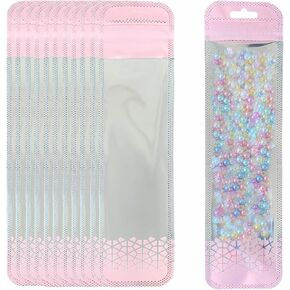 100PCS Holographic Pen Packaging Bag, Resealable Clear Packaging Ziplock Bags for Small Business, Pen, Lipgloss, Jewelry, (2.5x9inch)