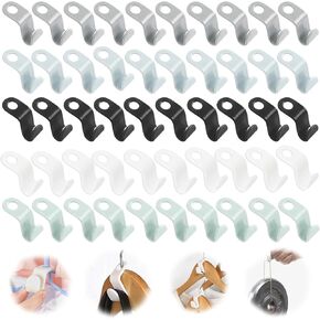 100 PCS Hanger Connector Hooks, Plastic Clothes Hook, Hangers Space Saving, Cascading Hanger Hooks for Storage Clothes Tidy up Space