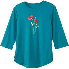 Women's Open Back Embroidered Flower Top