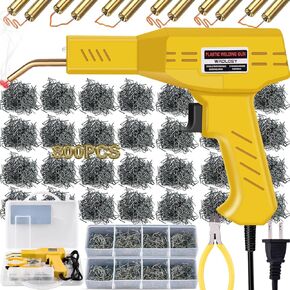 Plastic Welder, 800PCS Staples, Plastic Welding Kit, Must Have for DIYers, Instant On/Off, Plastic Welder Kit, Bumper Repair Kit Plastic Repair Kit, Portable Toolbox (Yellow)