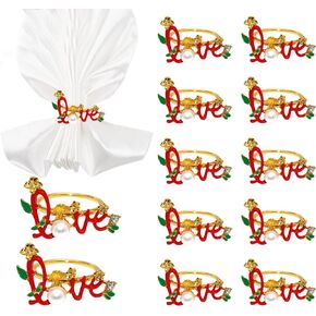 Valentine's Day Alphabet Napkin Rings Set of 4, Family Reunion, Wedding Decoration, Table Decoration Accessories, Birthday Party