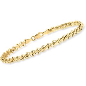 Ross-Simons 14kt Yellow Gold Double-Bar Link Bracelet. 7 inches