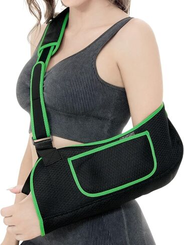 Arm Sling, Arm Sling for Shoulder Injury, Rotator Cuff Pillow, Arm Sling Shoulder Immobilizer, with Adjustable Padded, Shoulder Brace for Women Men, Arm Sling for Wrist Elbow Injury, Women Support Straps for Left&Right (Black, Large/X Large) in Saudi Arabia