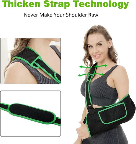 Arm Sling, Arm Sling for Shoulder Injury, Rotator Cuff Pillow, Arm Sling Shoulder Immobilizer, with Adjustable Padded, Shoulder Brace for Women Men, Arm Sling for Wrist Elbow Injury, Women Support Straps for Left&Right (Black, Large/X Large) in Saudi Arabia