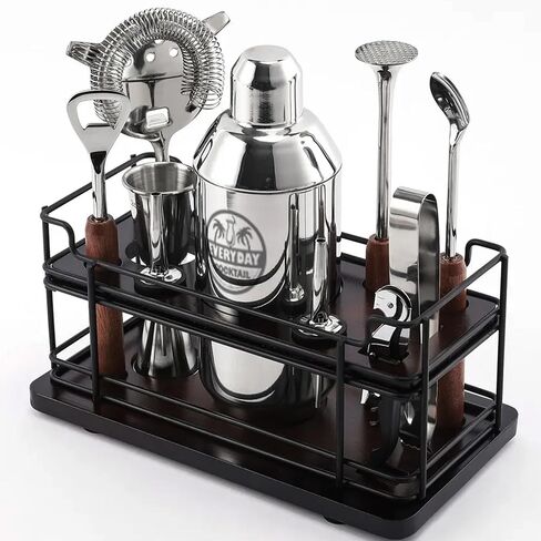 EVERYDAY COCKTAIL® |10-Piece Luxury Bar Tools Set with Wooden Box | Cocktail Shaker | Bartender Kit - Cocktail Kit |Bar Accessories for The Home Bar Set, Cocktail Set, Bar Tools | Bartender Set in Saudi Arabia