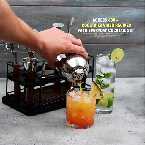 EVERYDAY COCKTAIL® |10-Piece Luxury Bar Tools Set with Wooden Box | Cocktail Shaker | Bartender Kit - Cocktail Kit |Bar Accessories for The Home Bar Set, Cocktail Set, Bar Tools | Bartender Set in Saudi Arabia