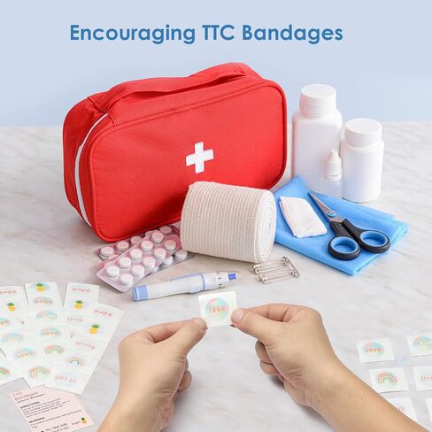 ضمادات دعم التلقيح الصناعي، ضمادات TTC مع قوس قزح والأناناس مع رسائل مشجعة، مثالية لقطات التلقيح الصناعي، هدية التلقيح الاصطناعي للنساء، حزمة الرعاية الأساسية لرحلة الخصوبة، خالية من اللاتكس (40 قطعة) in Kuwait