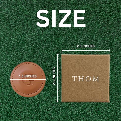 Thom Personalized Golf Golf Marker A -Z ، (مجموعة من 2) لاعبي الغولف - علامة الكرة المغناطيسية مصنوعة يدويًا مع جلد نباتي 100 ٪ - أشياء غولف ممتعة للرجال - هدايا الجولف المخصصة in Kuwait