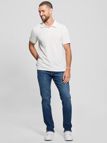 GUESS Men's Parker Velour Stripe Polo in Kuwait