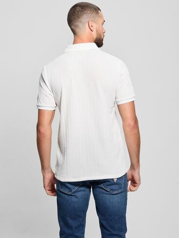 GUESS Men's Parker Velour Stripe Polo in Kuwait