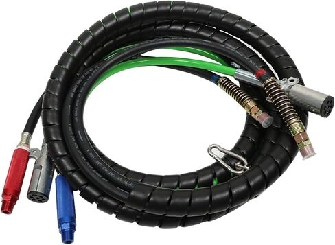 labwork 15FT Air Lines for Tractor Trailer, Air Hose for Semi Truck 3 in 1 ABS & Power Airlines 7 Way Electrical Cable 15FT 3-in-1 Wrap Set Air Line Hose Assemblies & 4 Air Hose Coupling Connector in Saudi Arabia