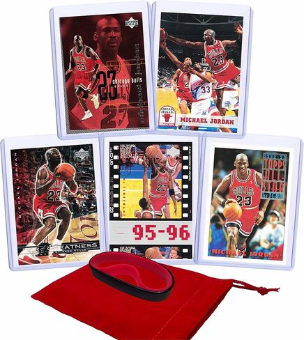 Michael Jordan MJ (5) Assorted Basketball Cards Bundle - Chicago Bulls Trading Cards - MVP # 23 in Saudi Arabia