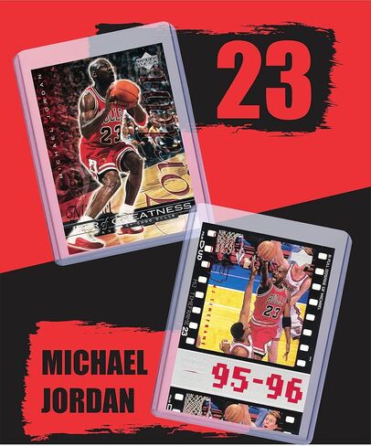 Michael Jordan MJ (5) Assorted Basketball Cards Bundle - Chicago Bulls Trading Cards - MVP # 23 in Saudi Arabia
