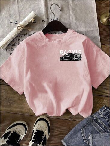 Women's Graphic Print Tees Tops Crew Neck Short Sleeve Summer Cute Casual T Shirts in Saudi Arabia