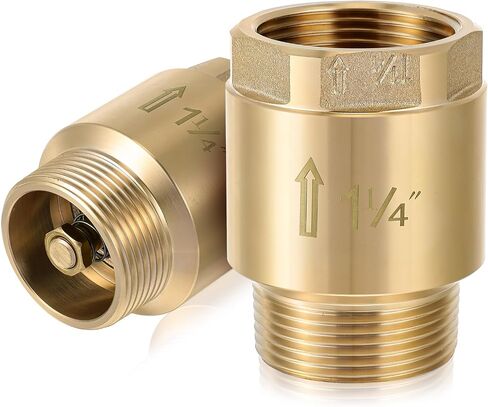 Zonon 2 PCS 1-1/4 بوصة صمام تحقق من إحدى الطرق النحاسية في خط الفحص صمام مع الوقاية من التدفق الخلفي 1.25 "NPT ذكر في 1.25" in Saudi Arabia