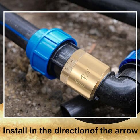 Zonon 2 PCS 1-1/4 بوصة صمام تحقق من إحدى الطرق النحاسية في خط الفحص صمام مع الوقاية من التدفق الخلفي 1.25 "NPT ذكر في 1.25" in Saudi Arabia