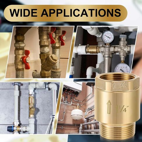 Zonon 2 PCS 1-1/4 بوصة صمام تحقق من إحدى الطرق النحاسية في خط الفحص صمام مع الوقاية من التدفق الخلفي 1.25 "NPT ذكر في 1.25" in Saudi Arabia