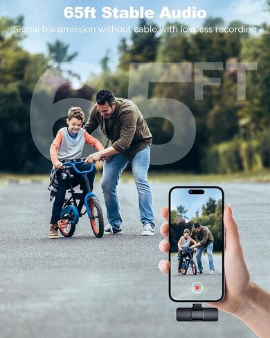 ميكروفون لافالييه لافالييه المحترف لجهاز iPhone و iPad و Cordless Omnidirectioner Recording Mic لتسجيل الفيديو ، البث المباشر ، مقابلة Podcast Vlog YouTube Tiktok in Saudi Arabia