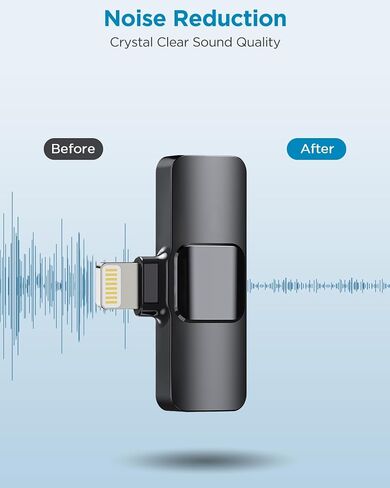 ميكروفون لافالييه لافالييه المحترف لجهاز iPhone و iPad و Cordless Omnidirectioner Recording Mic لتسجيل الفيديو ، البث المباشر ، مقابلة Podcast Vlog YouTube Tiktok in Saudi Arabia