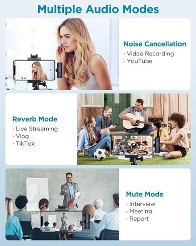 ميكروفون لافالييه لافالييه المحترف لجهاز iPhone و iPad و Cordless Omnidirectioner Recording Mic لتسجيل الفيديو ، البث المباشر ، مقابلة Podcast Vlog YouTube Tiktok in Saudi Arabia