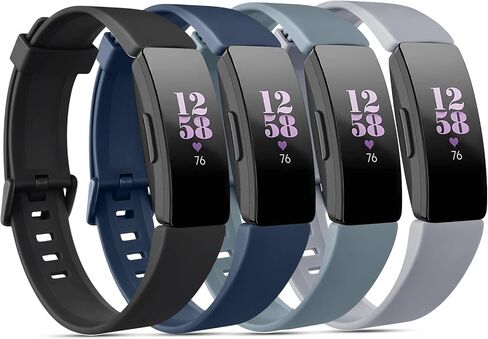 Vancle 4 Pack Bands for Fitbit Inspire 2 Bands/Fitbit Inspire HR for Women Men, Adjustable Soft Silicone Sport Wristband for Fitbit Inspire 2 / Inspire HR/Inspire/Ace 3 / Ace 2 in Kuwait