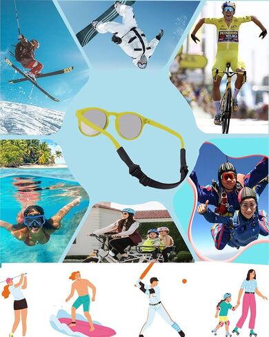 حزام نظارات الأطفال للفتيات الفتيات (6.5-10 بوصة) ، أحزمة نظارات السيليكون للنساء الرجال ، حزام نظارات الأطفال الصغار in Kuwait