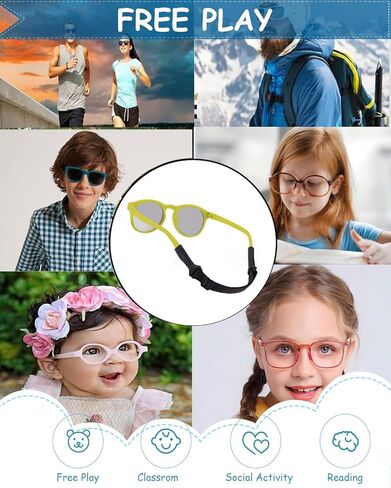 حزام نظارات الأطفال للفتيات الفتيات (6.5-10 بوصة) ، أحزمة نظارات السيليكون للنساء الرجال ، حزام نظارات الأطفال الصغار in Kuwait