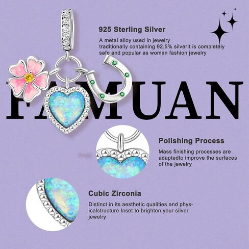 Famuan Jewelry Angel Wings Charm 925 فضة قلادة الخرز للنساء تناسب الأساور قلادة عيد الأم عيد الحب عيد الميلاد هدايا عيد الميلاد للزوجة الفتيات أصدقاء العائلة in Kuwait