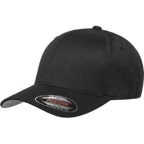 Flexfit Unisex Wooly Combed Twill Cap - 6277 (Black, Adult XXL (7 3/8"- 8"))