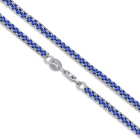 Dralox Sterling Silver Cubic Zirconia Tennis Necklace Simulated Diamond Cut Tennis Chain Necklaces Jewelry Gift for Women and Men 14, 15, 16, 18, 20, 22, 24, 26"