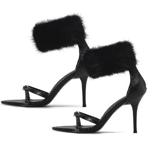 KHAMAYLIN Women's High Stilettos Heels, Women's High Fine Heel Buckle Ankle Strap Sandals Wedding Bridal Party Prom Dress Shoes