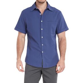 TACQILI Men's Button Down Shirts Linen Short Sleeve Casual Regular Fit Shirt