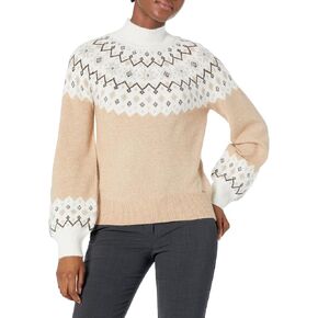 Women's Sustainably Crafted Mock-Neck Fair Isle Sweater in Saudi Arabia
