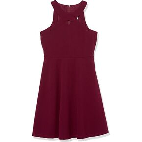 Speechless Girls' Sleeveless Fit and Flare Dress with Cutout Neck