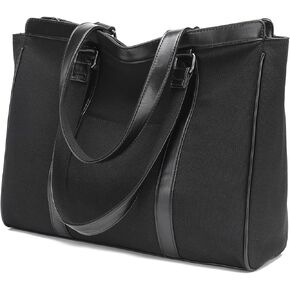 Laptop Bag 15.6 Inch with Zipper Pockets Canvas Work Tote Bags for Women Teacher Ladies