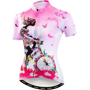 Women's Cycling Jersey Short Sleeve Bike Shirt Top Lady Biking Clothing